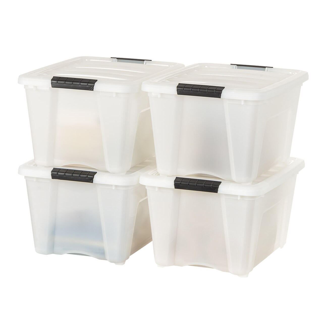 32qt Plastic Storage Bins with Lids and Secure Latching Buckles - 4 Pack